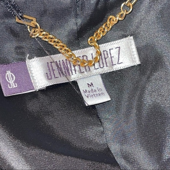 NWT Jennifer Lopez Short Faux Fur Jacket Black Tie Sz M - Picture 15 of 16